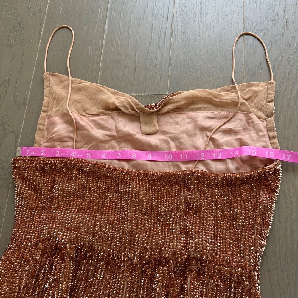 Retrofete KATYA sequin maxi dress drape gown - bronze - LARGE - with tags - Picture 9 of 11